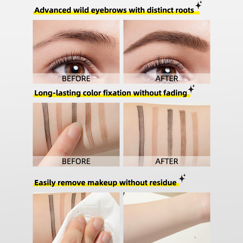 COAST BABY Waterproof 4-Prong Brow Enhancer Pencil - Long Lasting Feathered Eyebrow Makeup (5 Colors Available)