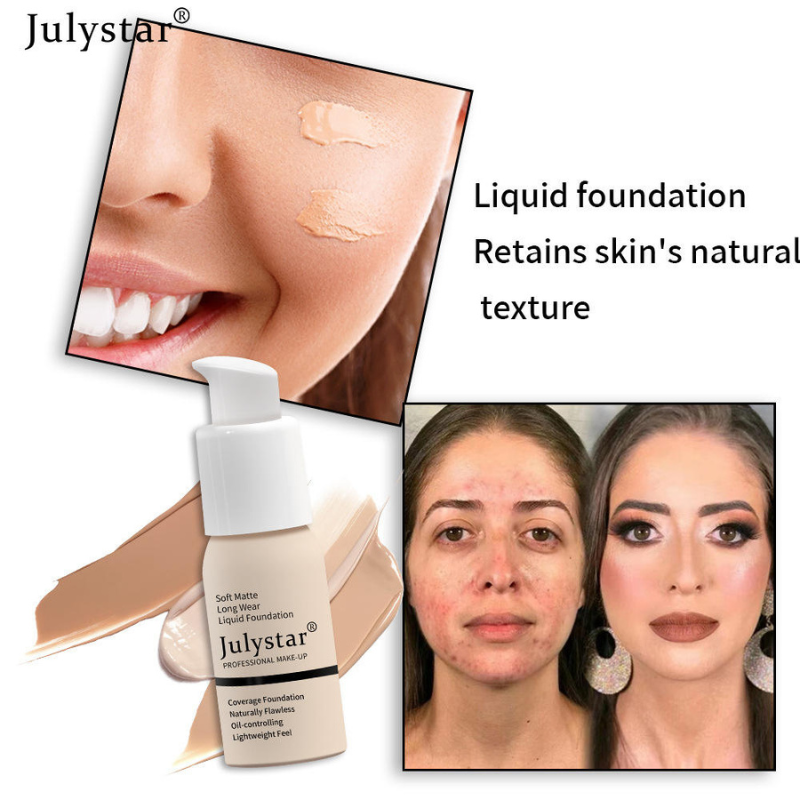 Julystar Soft Matte Long Wear Liquid Foundation 30ml - Oil Control Concealer with Natural Translucent Finish