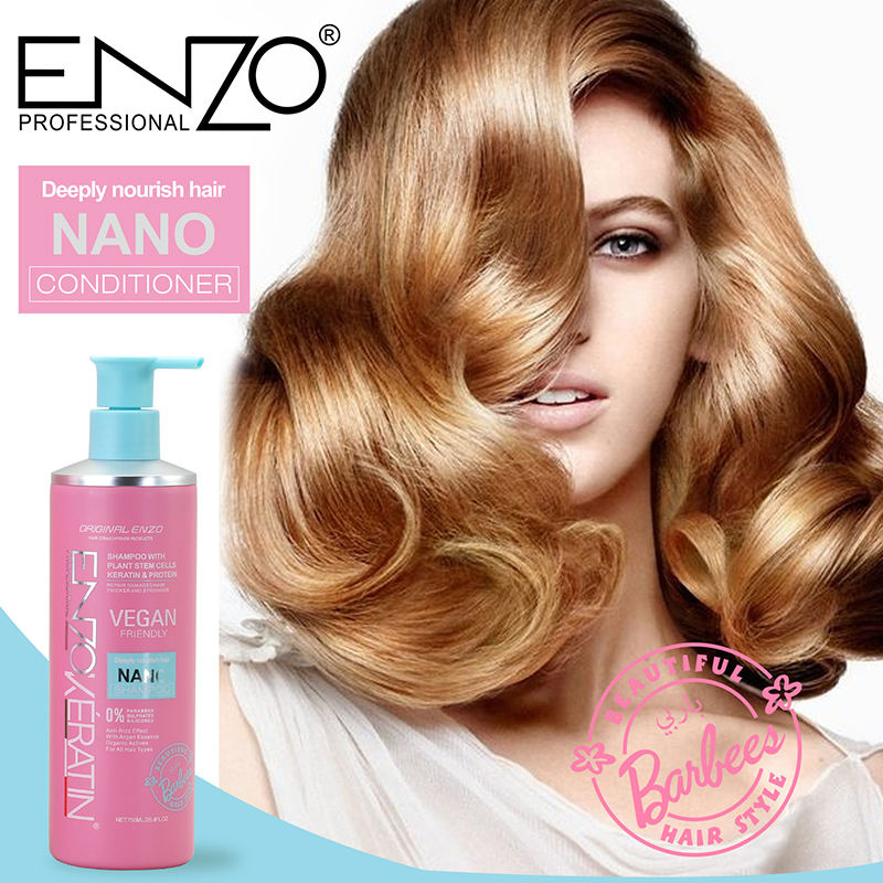Enzo Keratin Nano Shampoo & Conditioner Set - Vegan Hair Repair Duo (750ml each)
