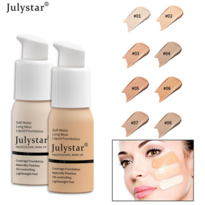Julystar Soft Matte Long Wear Liquid Foundation 30ml - Oil Control Concealer with Natural Translucent Finish