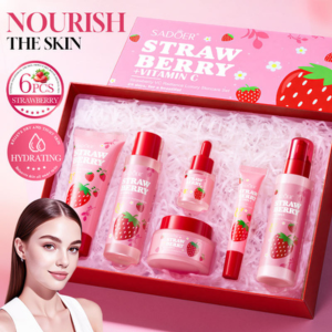 SADOER Strawberry + Vitamin C 6-Piece Radiance Luxury Skincare Set